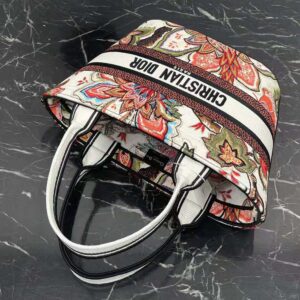 Dior Women Hat Basket Bag Natural Multicolor Albero della Vita Embroidery