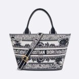 Dior Women Hat Basket Bag White and Black Butterfly Bandana Embroidery