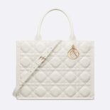 Dior Women Medium Dior Book Tote Latte Macrocannage Calfskin