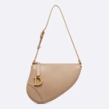 Dior Women Saddle Shoulder Pouch Biscuit Goatskin