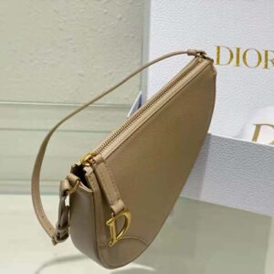 Dior Women Saddle Shoulder Pouch Biscuit Goatskin