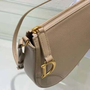 Dior Women Saddle Shoulder Pouch Biscuit Goatskin