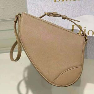 Dior Women Saddle Shoulder Pouch Biscuit Goatskin