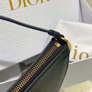 Dior Women Saddle Shoulder Pouch Black Goatskin