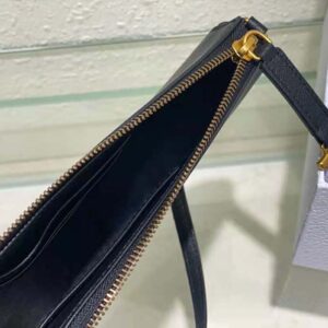 Dior Women Saddle Shoulder Pouch Black Goatskin