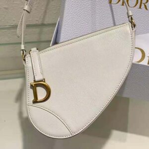 Dior Women Saddle Shoulder Pouch Latte Goatskin