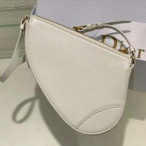 Dior Women Saddle Shoulder Pouch Latte Goatskin