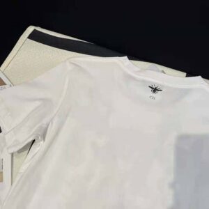 Dior Women T-Shirt White Cotton Jersey with Pastel Pink Toile de Jouy Mexico Motif