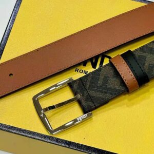 Fendi Men Fendi Diagonal Belt Beige Leather-7C0497A9XSF1EGA