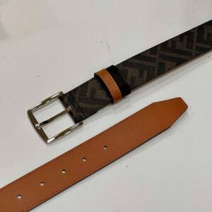 Fendi Men Fendi Diagonal Belt Beige Leather-7C0497A9XSF1EGA
