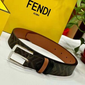 Fendi Men Fendi Diagonal Belt Beige Leather-7C0497A9XSF1EGA