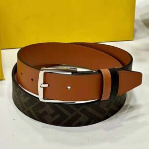 Fendi Men Fendi Diagonal Belt Beige Leather-7C0497A9XSF1EGA