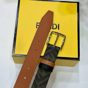 Fendi Men Fendi Diagonal Belt Beige Leather-7C0497A9XSF1EGA