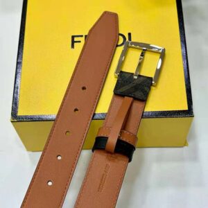 Fendi Men Fendi Diagonal Belt Beige Leather-7C0497A9XSF1EGA