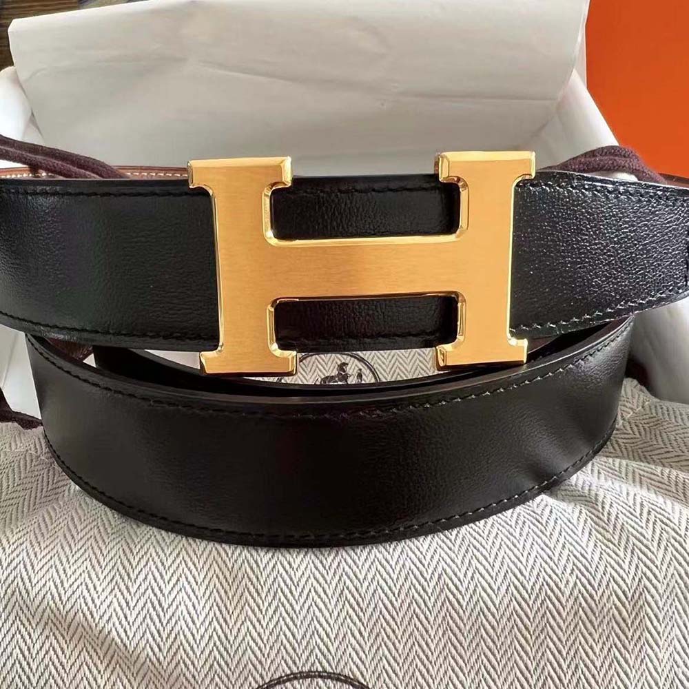 H belt buckle & Reversible leather strap 32 mm