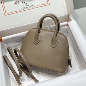Hermes Unisex Bolide 1923 Bag in Epsom Calfskin-BrownGold