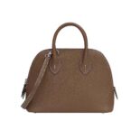 Hermes Unisex Bolide 1923 Bag in Epsom Calfskin-Brown/Silver