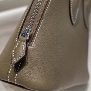 Hermes Unisex Bolide 1923 Bag in Epsom Calfskin-BrownSilver