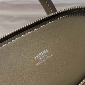 Hermes Unisex Bolide 1923 Bag in Epsom Calfskin-BrownSilver