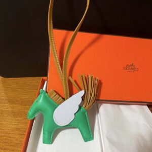 Hermes Unisex Rodeo Pegase MM Charm-Blue