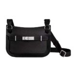 Hermes Women Jyspiere in Evercolor Leather-Black/Silver