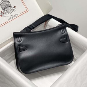 Hermes Women Jyspiere in Evercolor Leather-Black/Silver