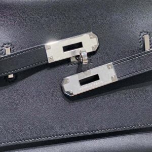 Hermes Women Jyspiere in Evercolor Leather-Black/Silver