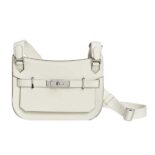 Hermes Women Jyspiere in Evercolor Leather-White/Silver