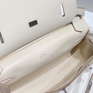 Hermes Women Jyspiere in Evercolor Leather-White/Silver