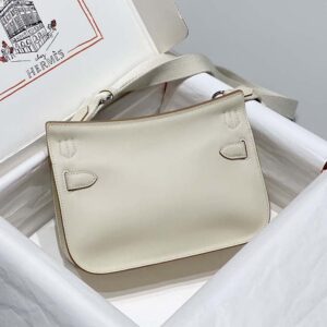 Hermes Women Jyspiere in Evercolor Leather-White/Silver