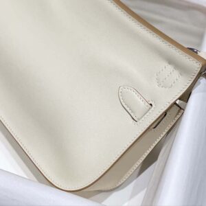 Hermes Women Jyspiere in Evercolor Leather-White/Silver