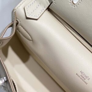 Hermes Women Jyspiere in Evercolor Leather-White/Silver