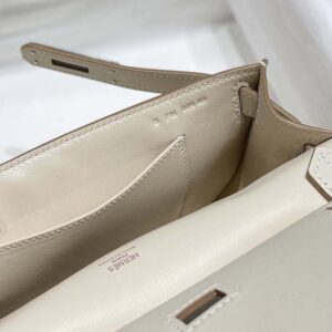 Hermes Women Jyspiere in Evercolor Leather-White/Silver