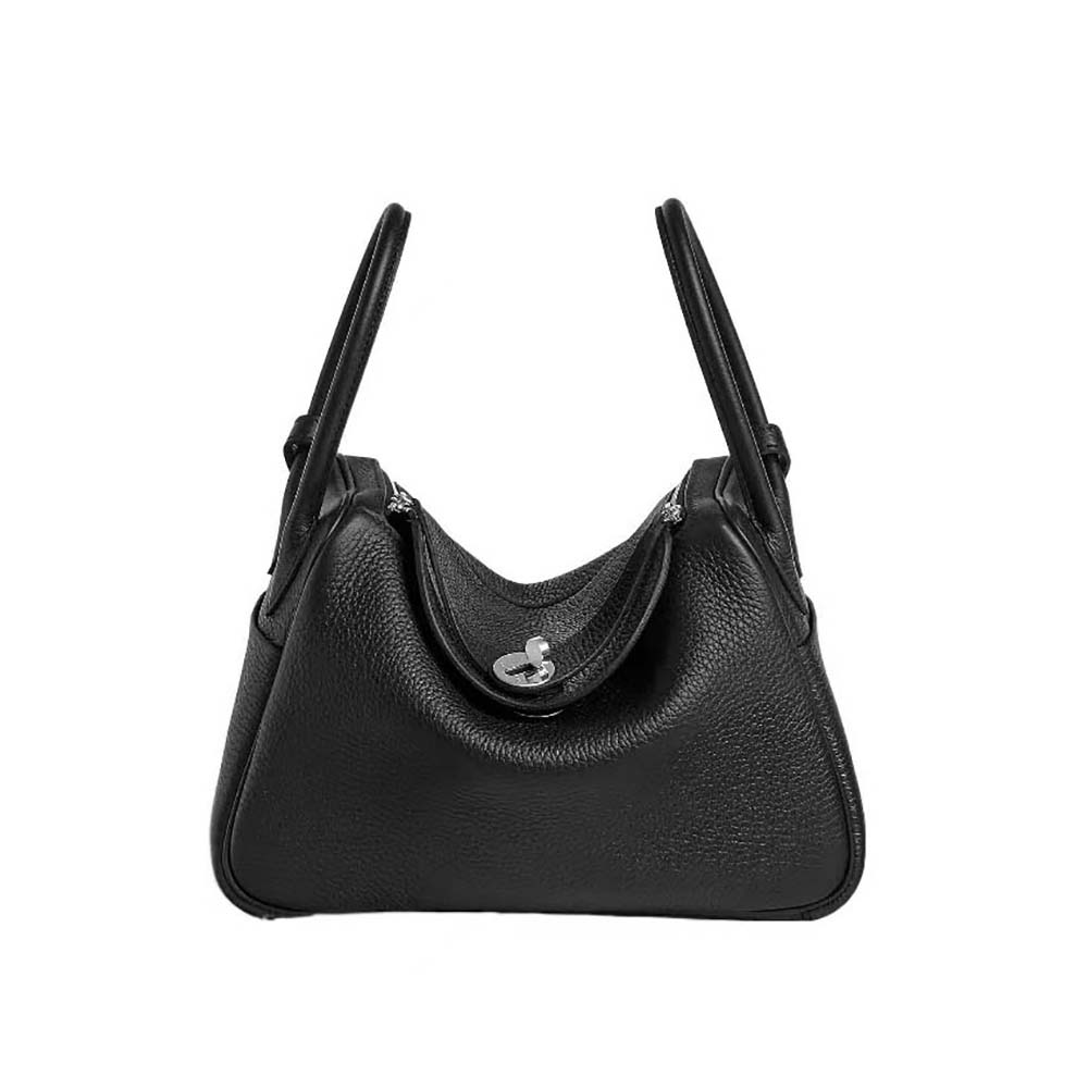 Hermes Women Lindy 26 in Clemence Leather-Black 1 Hermes Women Lindy 26 in Clemence Leather-Black