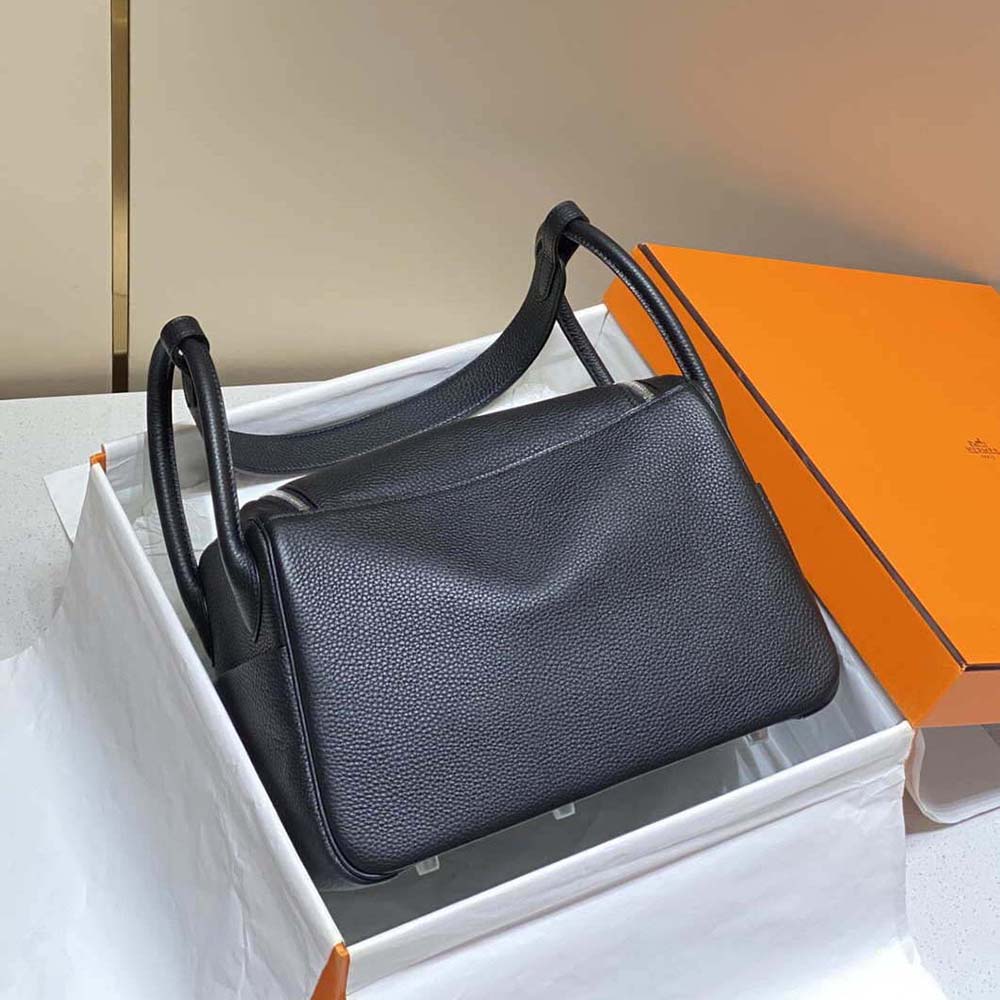 Hermes Women Lindy 26 in Clemence Leather-Black 3 Hermes Women Lindy 26 in Clemence Leather-Black