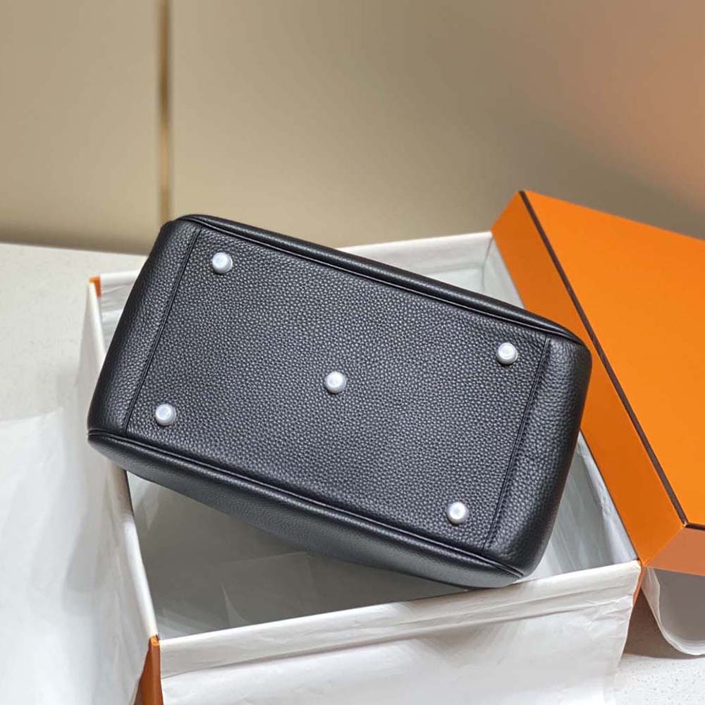 Hermes Women Lindy 26 in Clemence Leather-Black 6 Hermes Women Lindy 26 in Clemence Leather-Black
