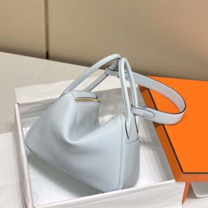 Hermes Women Lindy 26 in Clemence Leather-Blue