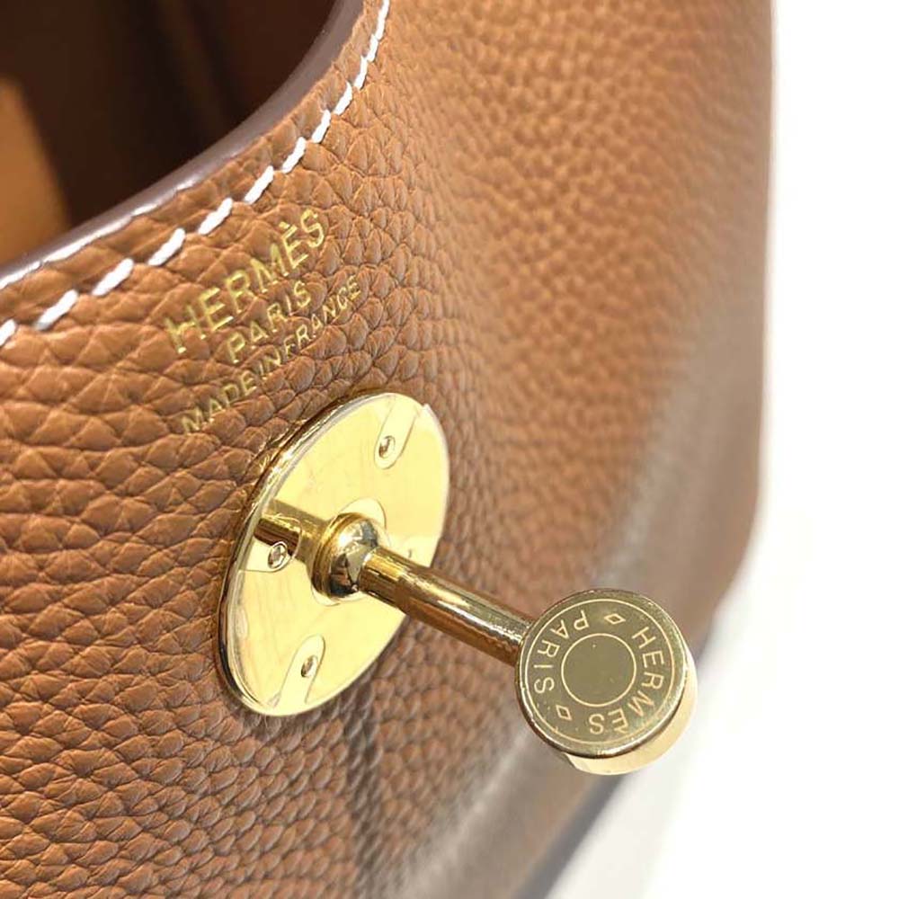 Hermes Women Lindy 26 in Clemence Leather-Brown 9 Hermes Women Lindy 26 in Clemence Leather-Brown