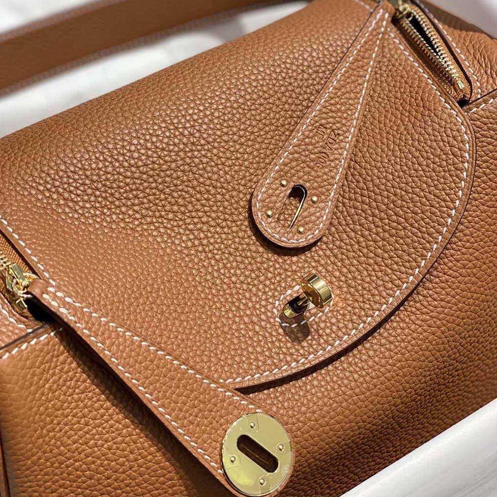 Hermes Women Lindy 26 in Clemence Leather-Brown 8 Hermes Women Lindy 26 in Clemence Leather-Brown
