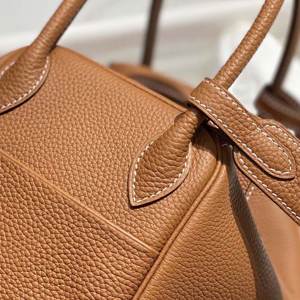 Hermes Women Lindy 26 in Clemence Leather-Brown 10 Hermes Women Lindy 26 in Clemence Leather-Brown