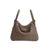 Hermes Women Lindy 26 in Clemence Leather-Gray/Gold 12 Hermes Women Lindy 26 in Clemence Leather-Gray/Gold