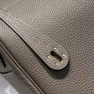 Hermes Women Lindy 26 in Clemence Leather-Gray/Gold