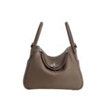 Hermes Women Lindy 26 in Clemence Leather-Gray/Silver
