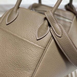 Hermes Women Lindy 26 in Clemence Leather-Gray/Silver