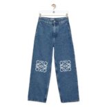 Loewe Men Anagram Cropped Jeans in Denim S359Y11X43