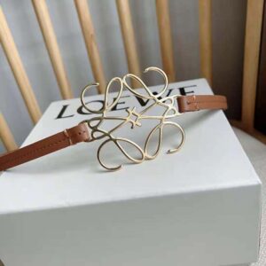 Loewe Women Anagram Belt in Classic Calfskin-Tan E619244X44