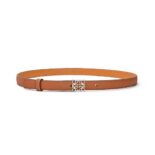 Loewe Women Anagram Belt in Pebble Grain Calfskin-Tan E619Z15X03