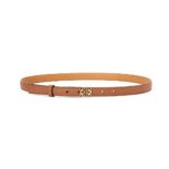 Loewe Women Anagram Belt in Pebble Grain Calfskin-Tan/Gold E619Z15X03