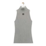 Loewe Women High Neck Top in Cotton Blend-Silver S359Y23X8