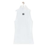 Loewe Women High Neck Top in Cotton Blend-White S359Y23X81